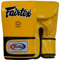 Fairtex TGT7 Снарядные Перчатки Тайский Бокс Закрытый Большой Палец Желтые